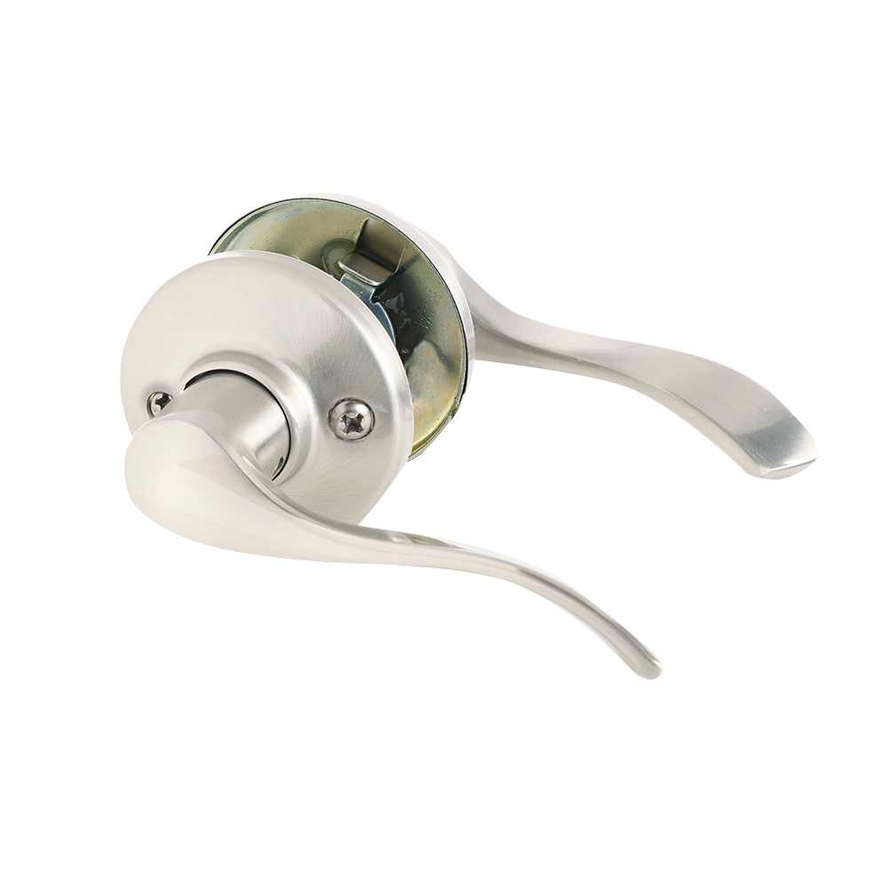 Poignée de porte de passage bec-de-cane  Belmont nickel satiné