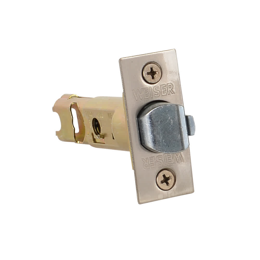 Poignée de porte d'entrée à clé bec-de-cane Belmont nickel satiné