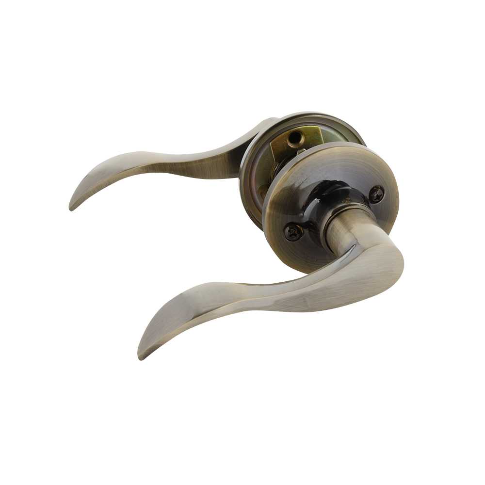 Poignée de porte de passage bec-de-cane Wave laiton antique