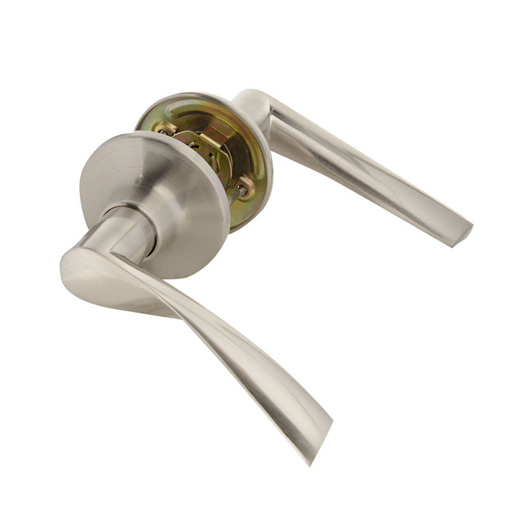 Poignée de porte de passage bec-de-cane  Curl nickel satiné