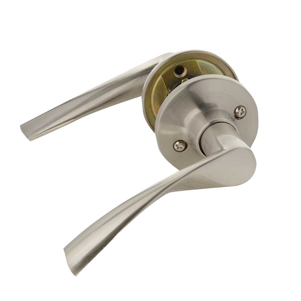 Poignée de porte de passage bec-de-cane  Curl nickel satiné