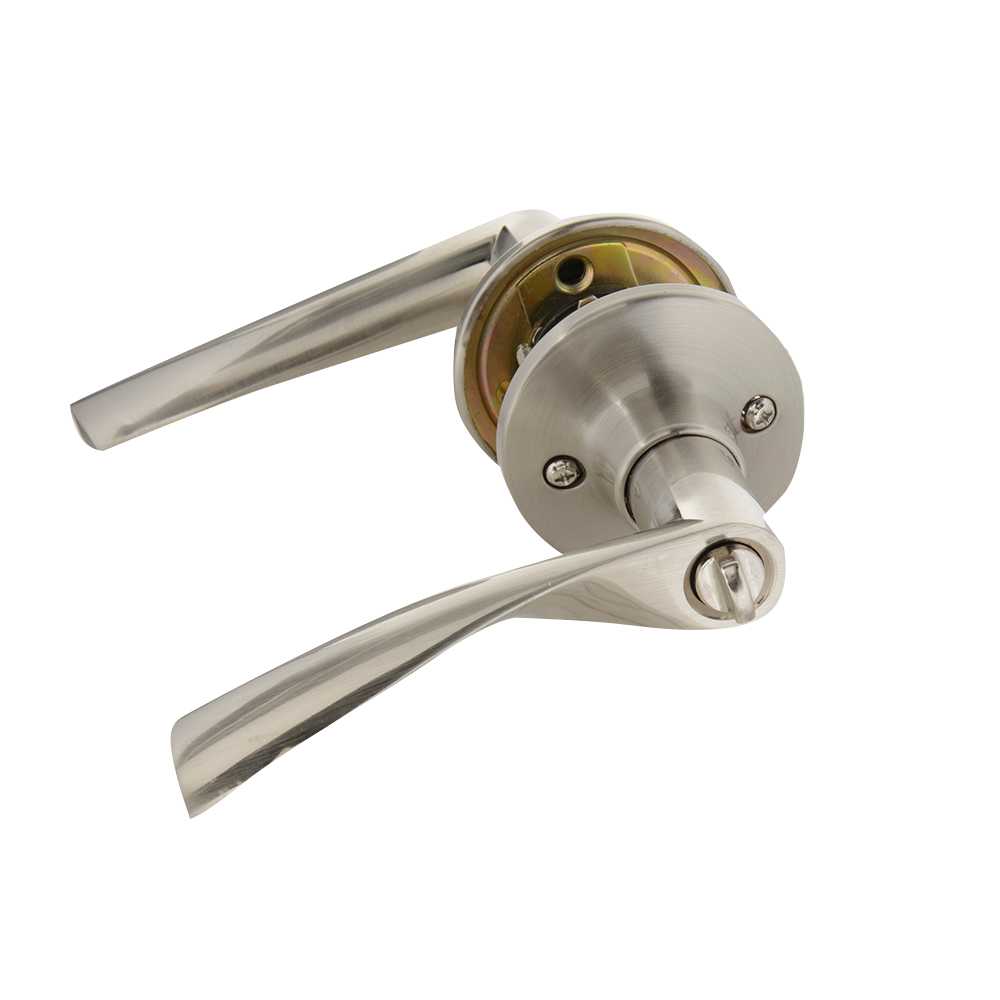 Poignée de porte de salle de bains bec-de-cane  Curl nickel satiné