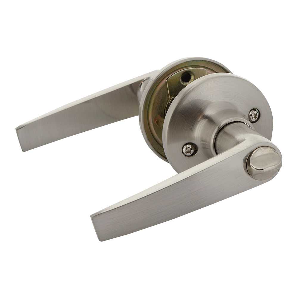 Poignée de porte de salle de bains bec-de-cane  Classic nickel satiné