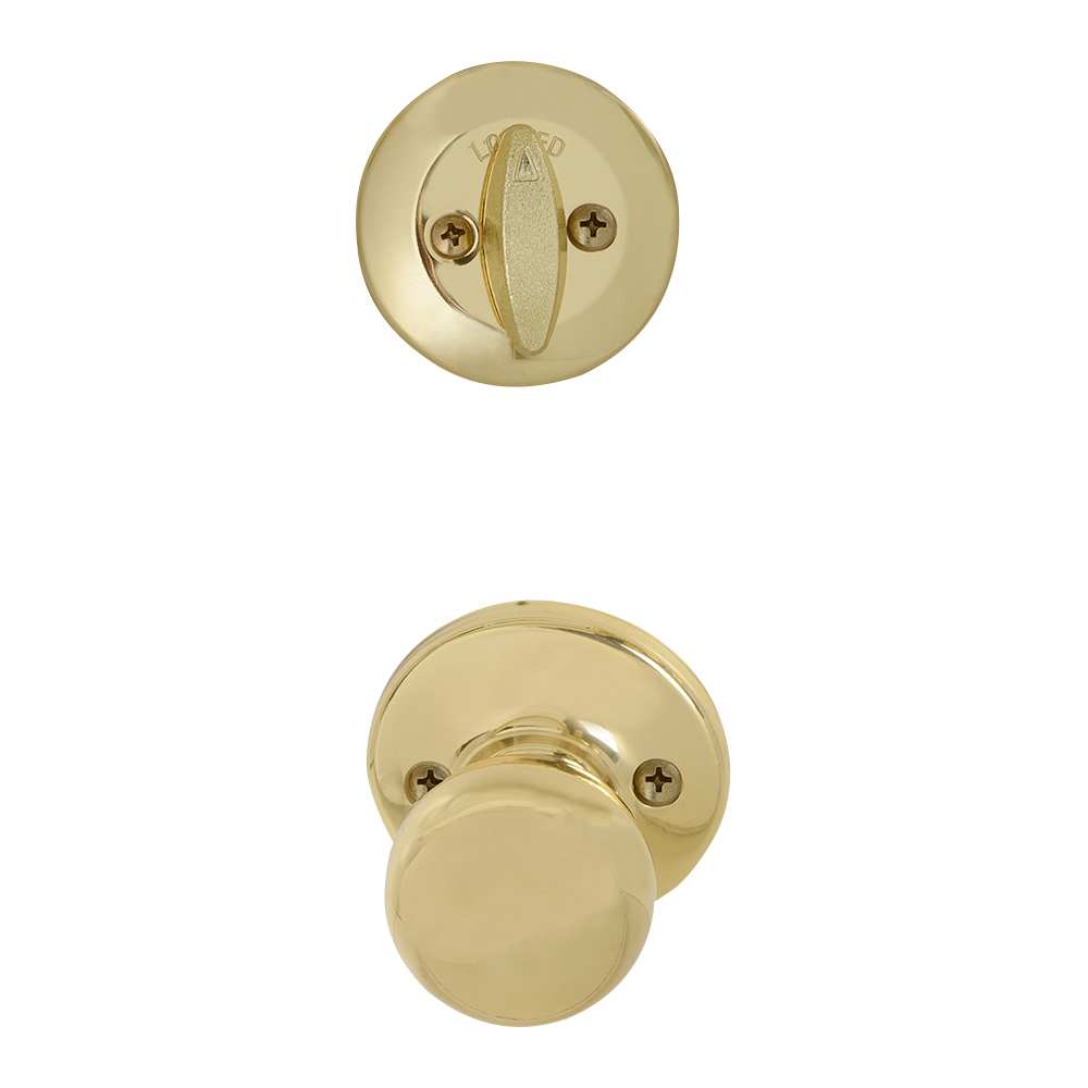 Serrure de porte d'entrée à clé et poignée Kingsway laiton