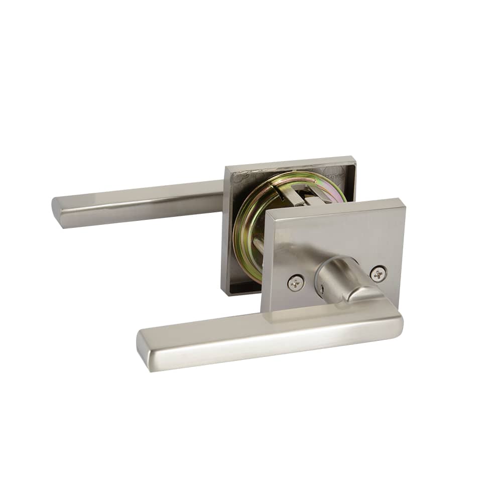 Poignée de porte de passage bec-de-cane  Halifax nickel satiné