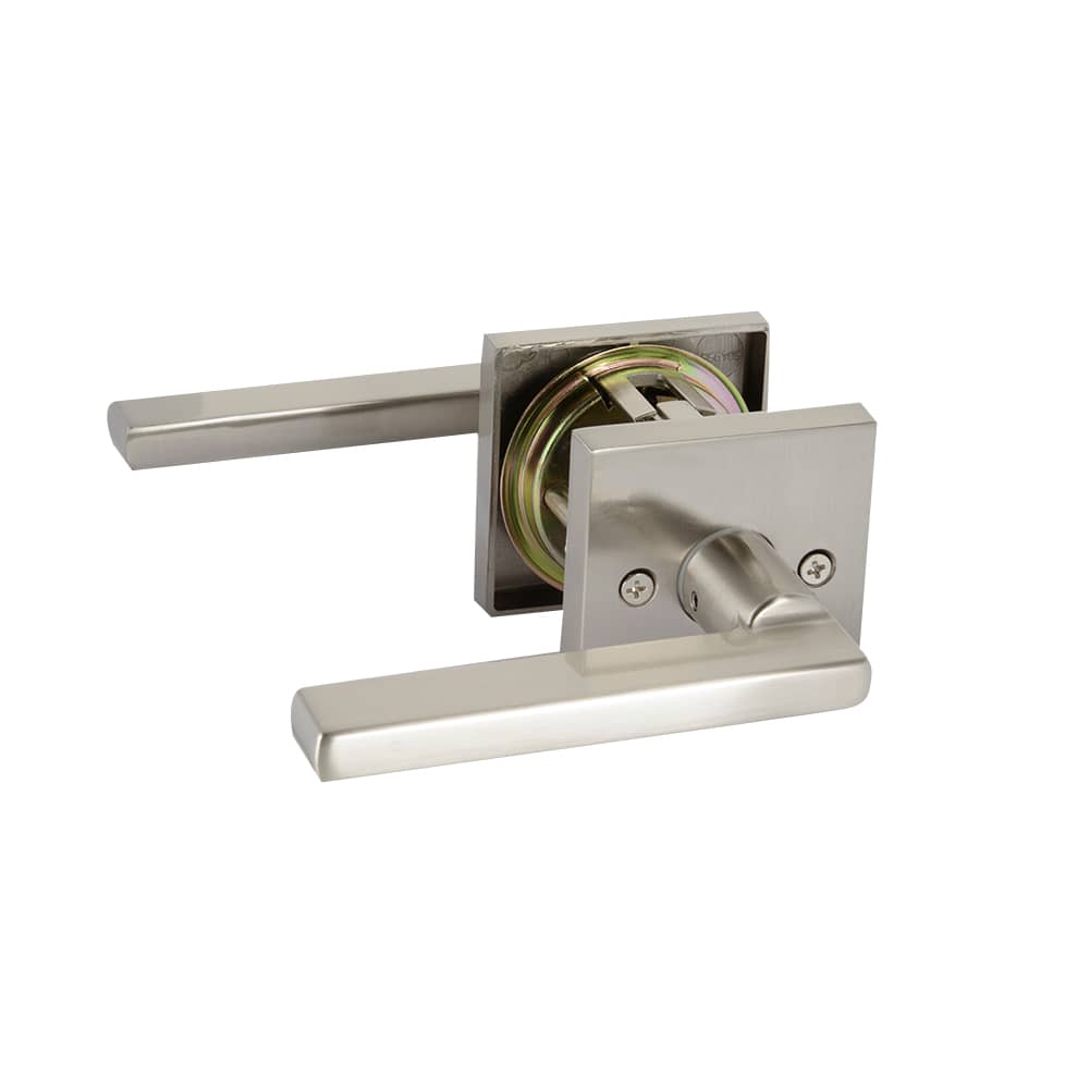 Poignée de porte d'entrée à clé bec-de-cane Halifax nickel satiné