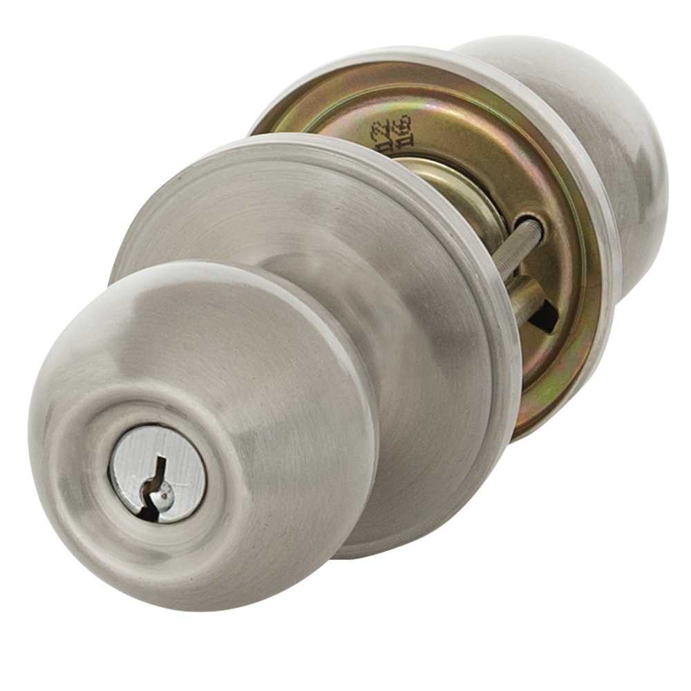 Poignée de porte d'entrée et serrure pêne dormant simple Corona acier inoxydable