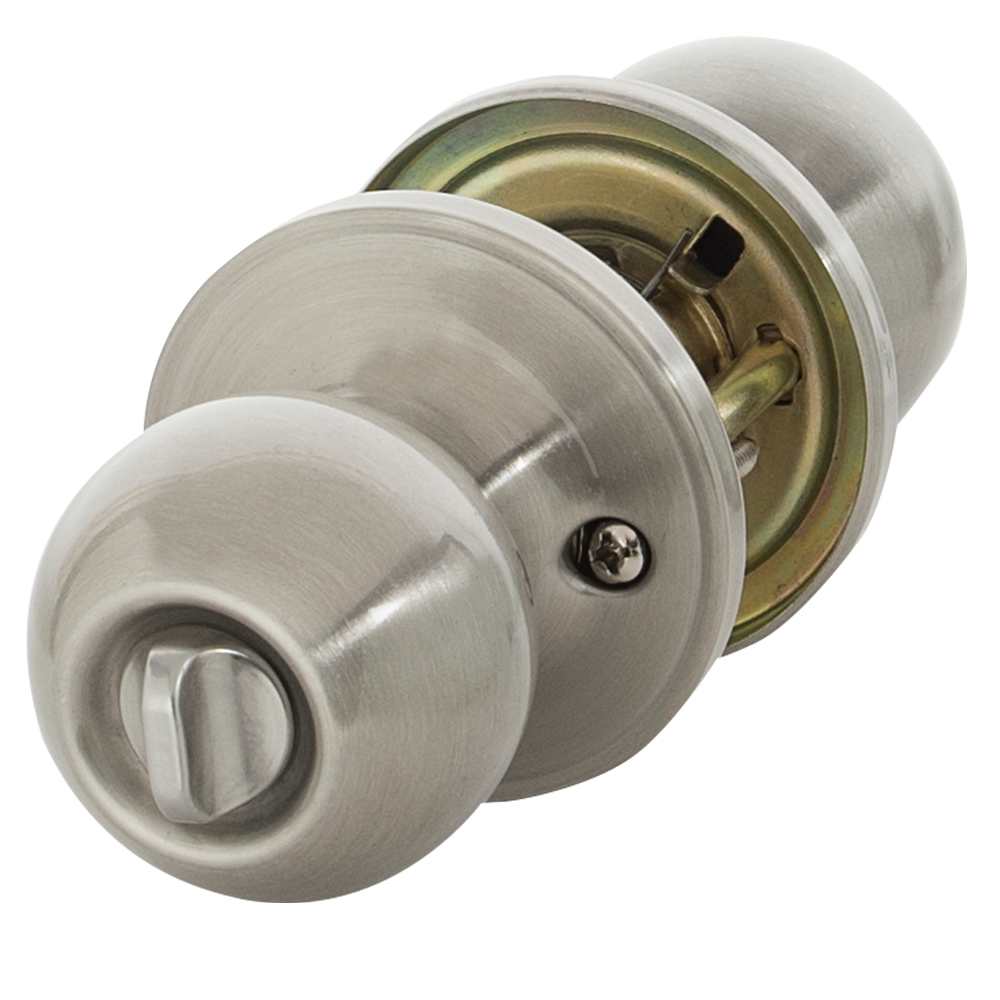 Poignée de porte d'entrée et serrure pêne dormant simple Corona acier inoxydable