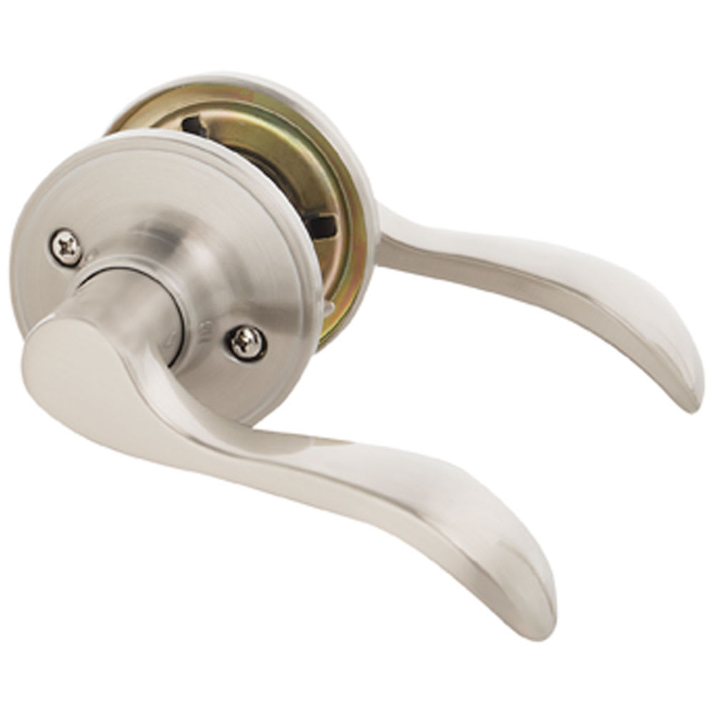 Poignée de porte de passage bec-de-cane  Seville nickel satiné