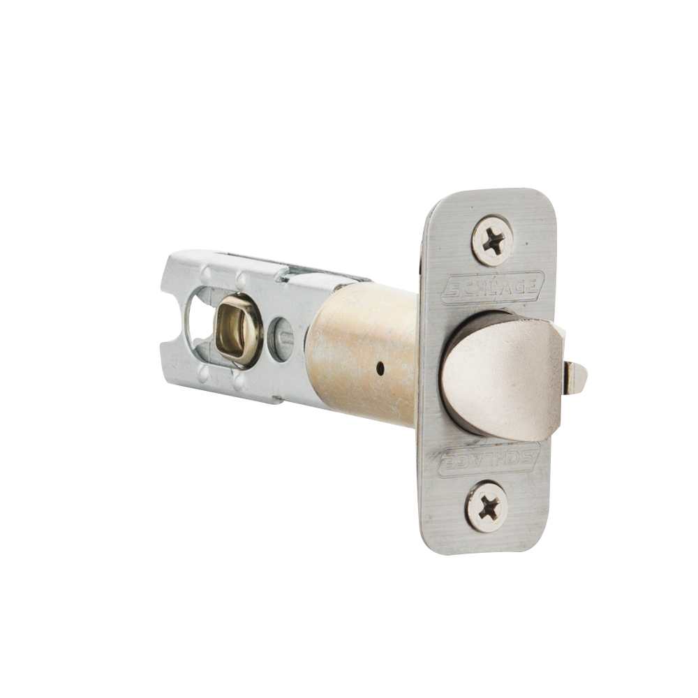 Poignée de porte d'entrée à clé bec-de-cane  Seville nickel satiné