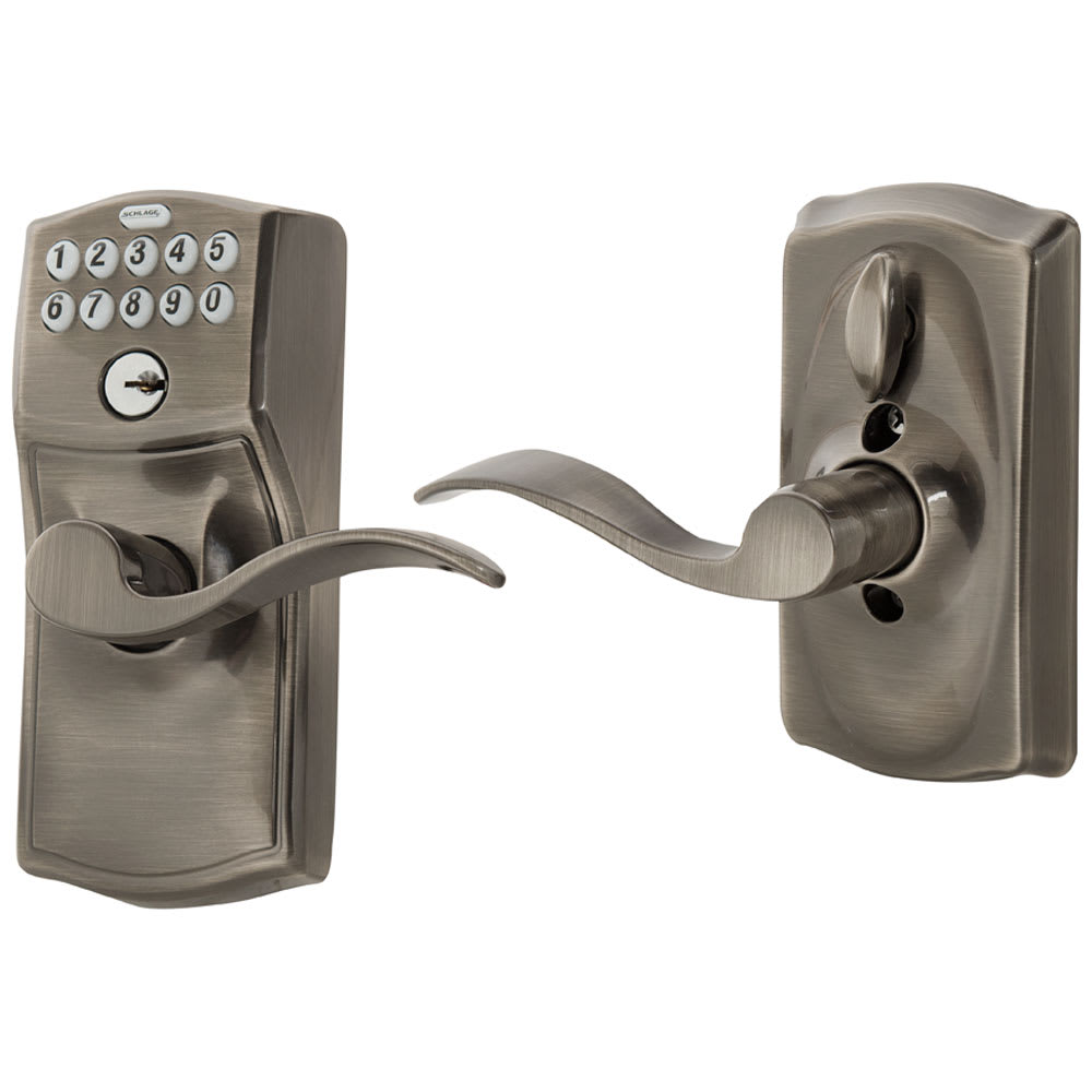 Accent Electronic Digital Keypad Front Door Lock with Lever Handle Antique Pewter