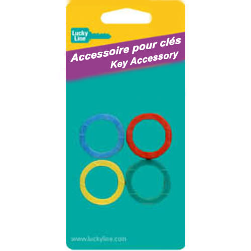 Ensemble de 4 anneaux d'identification pour clés