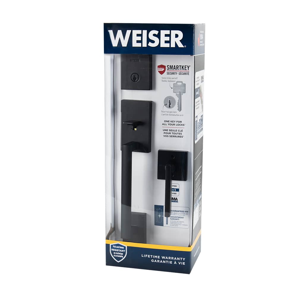 Serrure de porte d'entrée à clé et poignée San Clemente noire