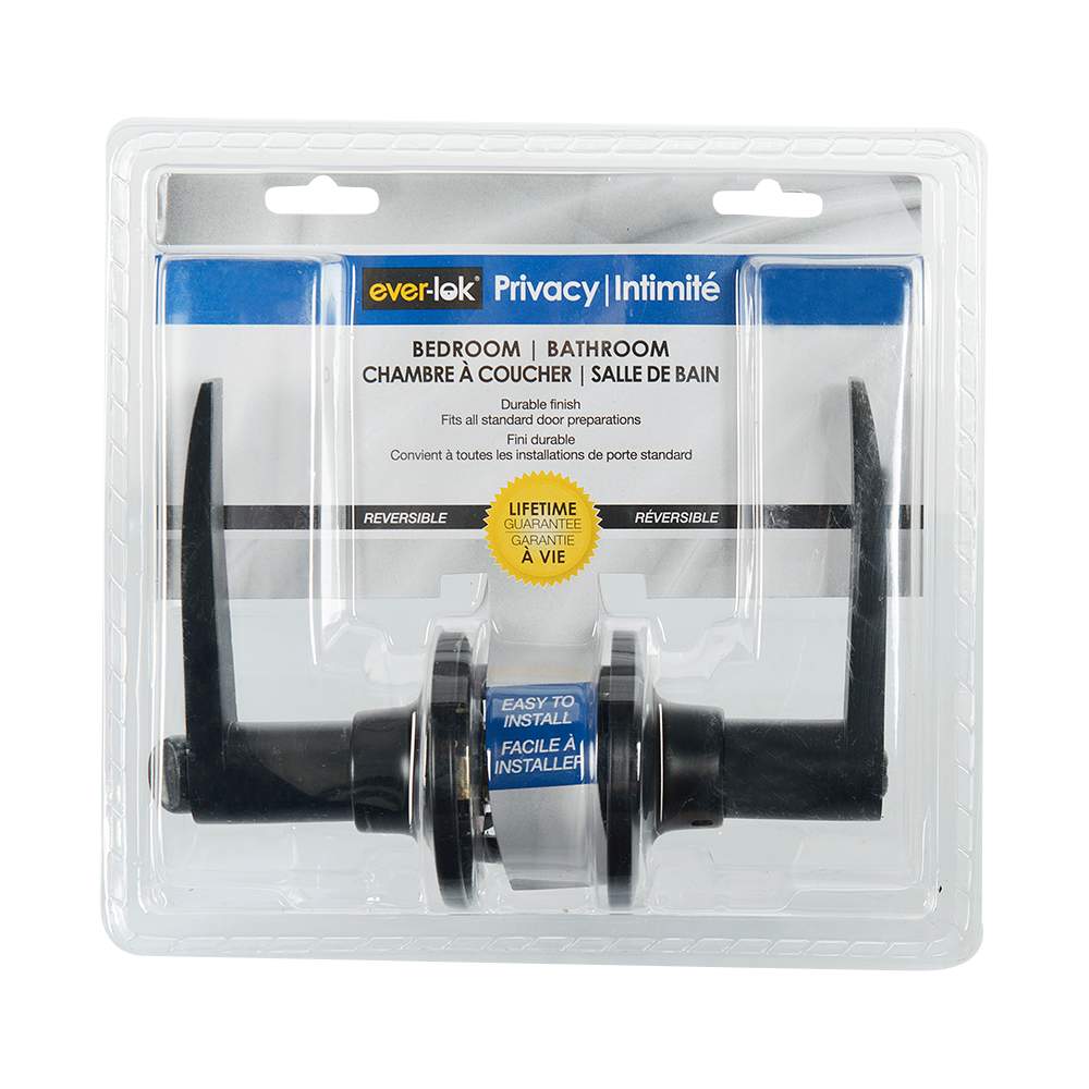 Poignée de porte de salle de bains bec-de-cane  Classic noire