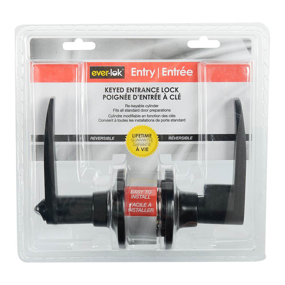 Poignée de porte d'entrée bec-de-cane Classic noire