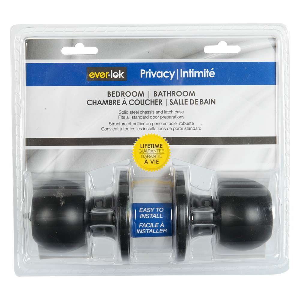 Poignée de porte de salle de bains noire