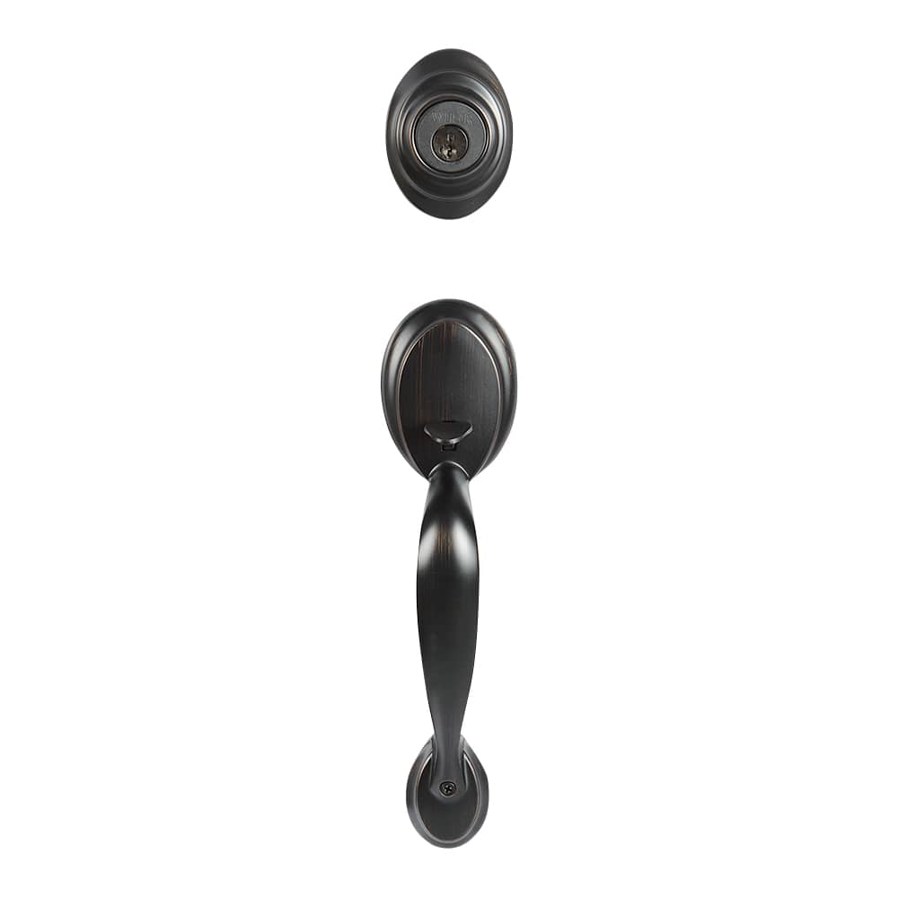 Serrure de porte d'entrée à clé et poignée Kingsway bronze vénitien