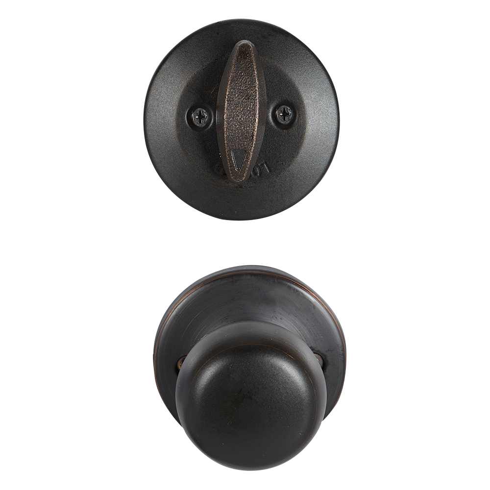 Serrure de porte d'entrée à clé et poignée Kingsway bronze vénitien