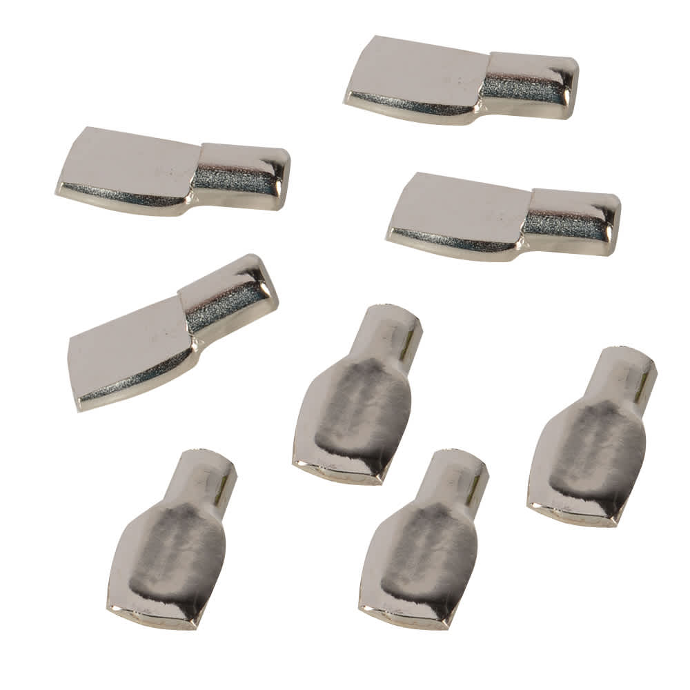 Supports métalliques pour tablette 9/32 po nickel Pqt/8