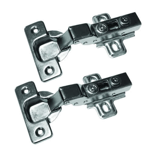 Charnières semi-appliquées 110° Integra à fermeture lente nickel Pqt/2