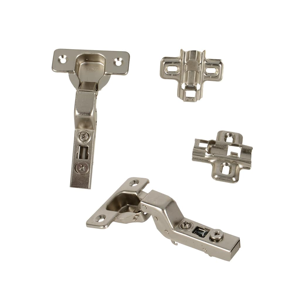 Charnières semi-appliquées 110° Integra à fermeture lente nickel Pqt/2