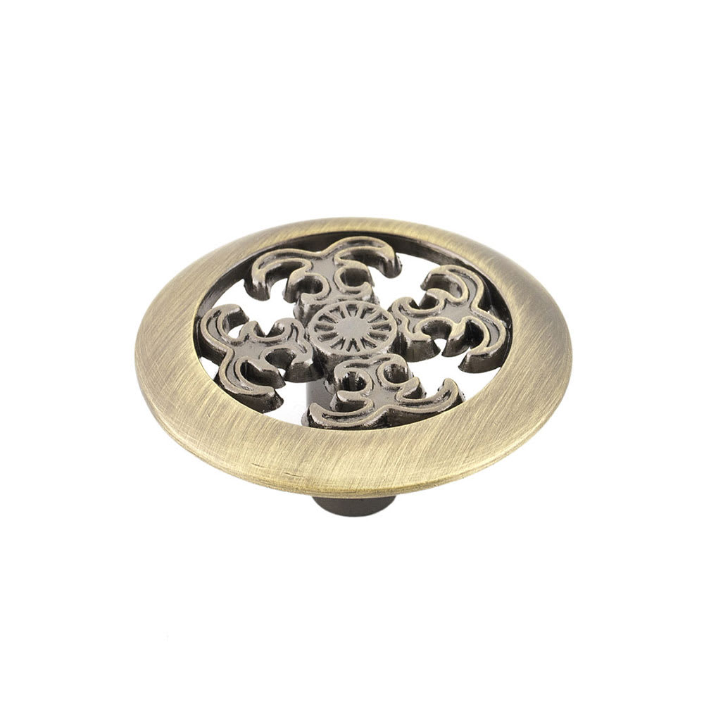 Bouton d'armoire en métal Marseille antique anglais 38&nbsp;mm