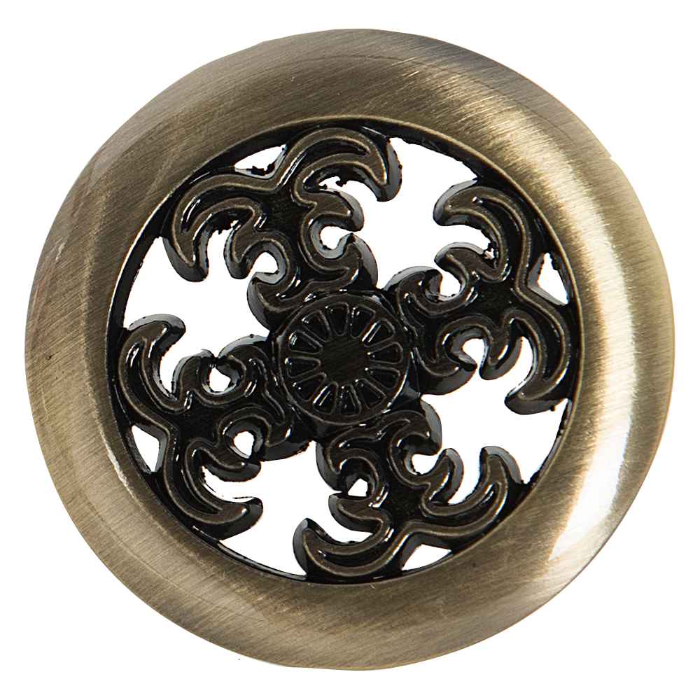 Bouton d'armoire en métal Marseille antique anglais 38&nbsp;mm