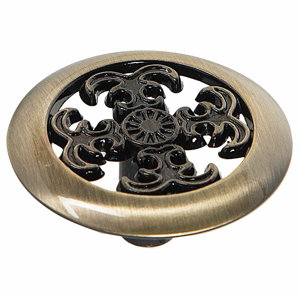 Bouton d'armoire en métal Marseille antique anglais 38&nbsp;mm