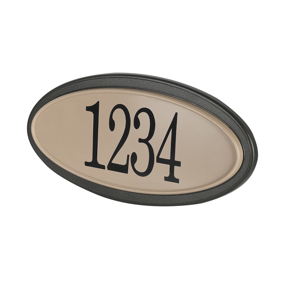 Plaque d'adresse Classique ovale sable et moka