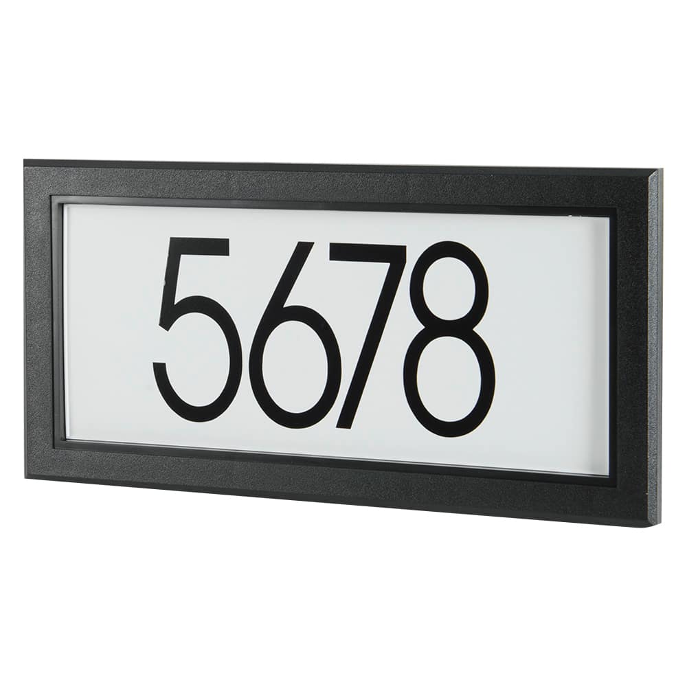 Plaque d'adresse Moderne rectangulaire noire et blanche