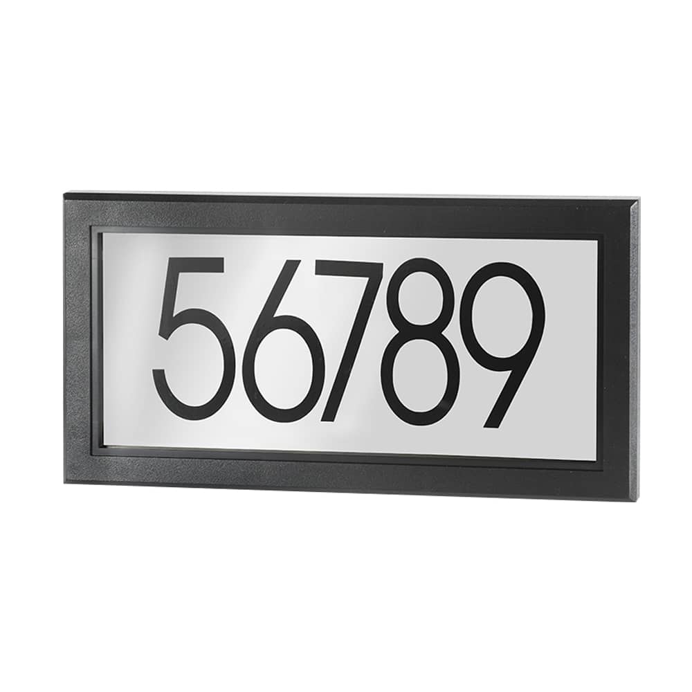 Contemporary Rectangular Address Plaque Black and Stainless Steel