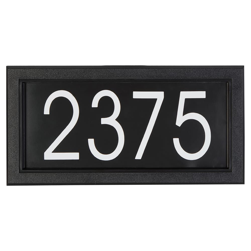 Modern Rectangular Address Plaque Black