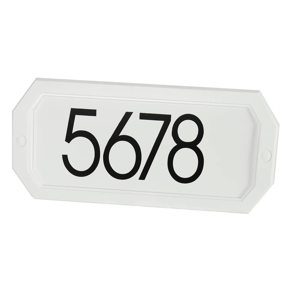 Econo Octagonal  Adress Plaque White