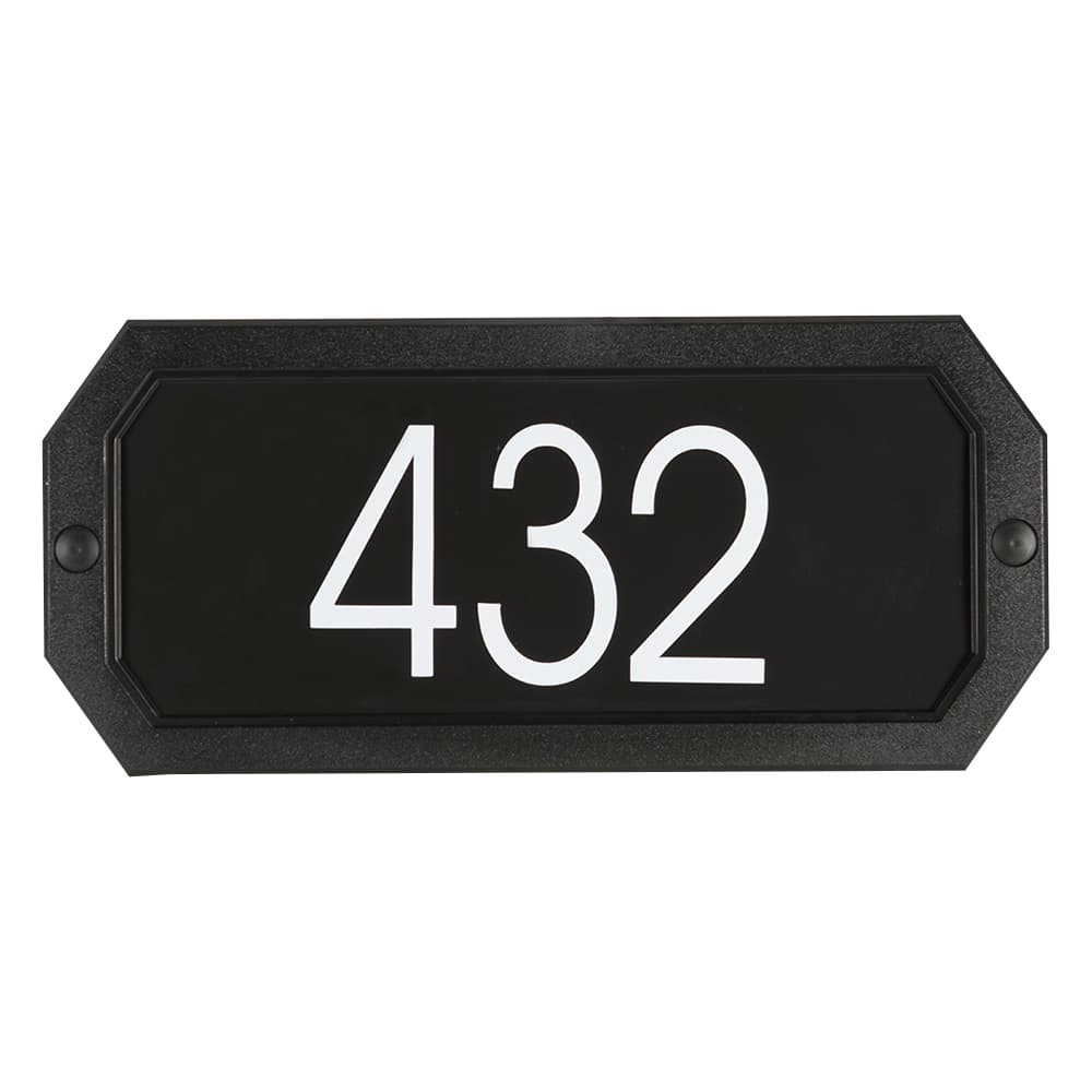 Econo Octagonal  Adress Plaque Black