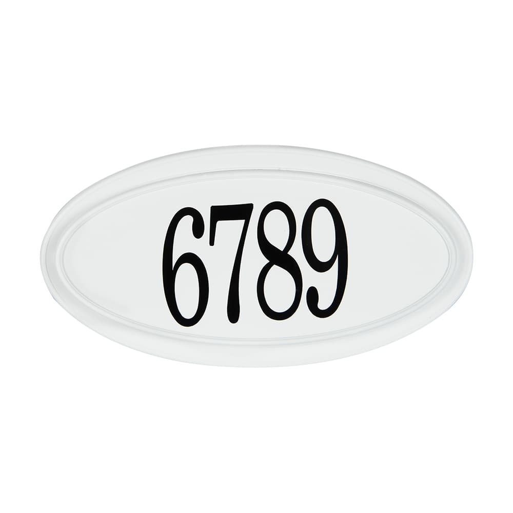 Classic Oval Address Plaque White