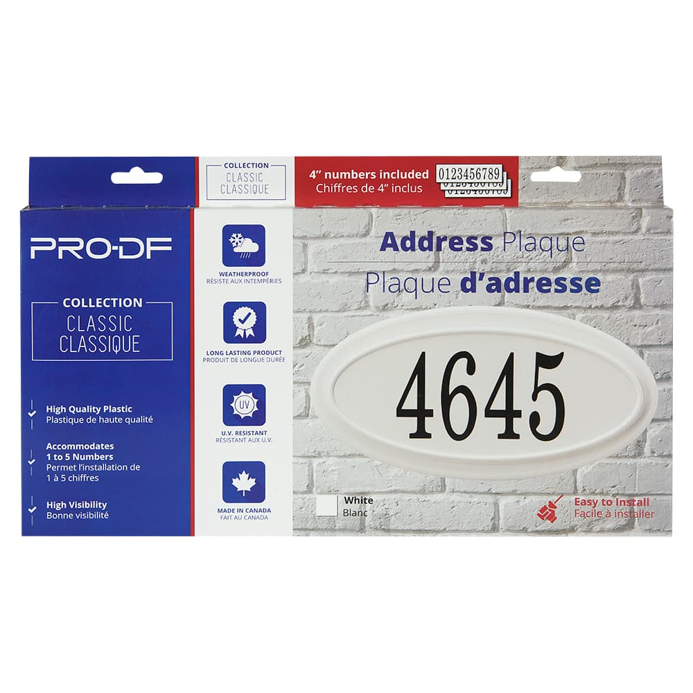 Classic Oval Address Plaque White