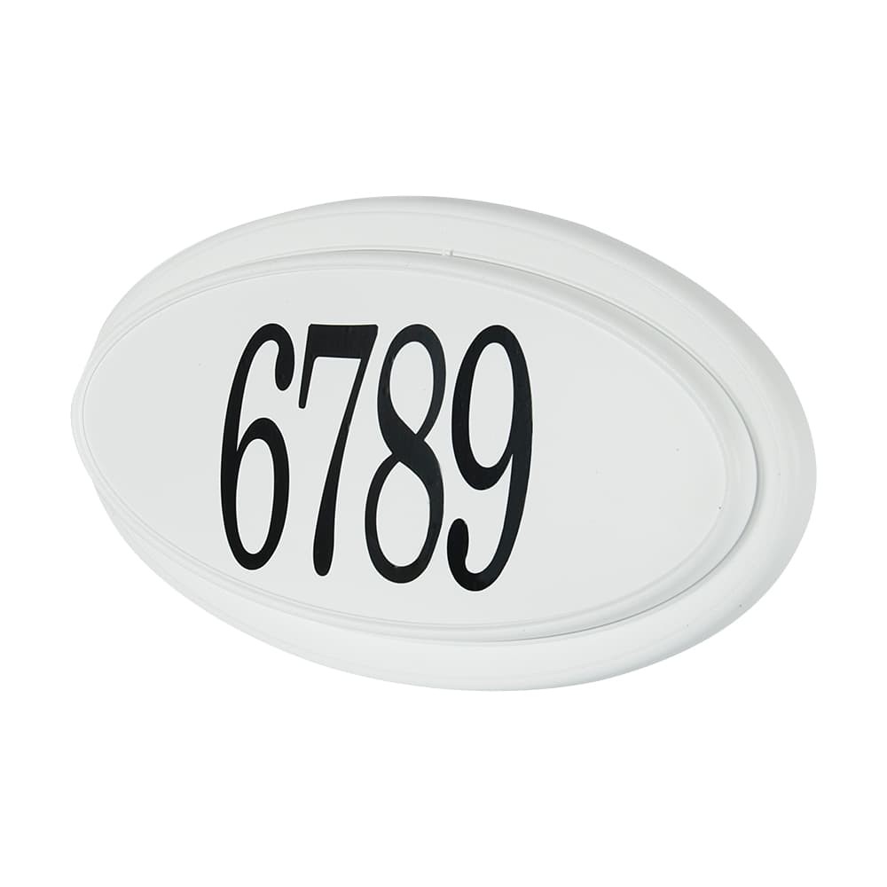 Classic Oval Address Plaque White