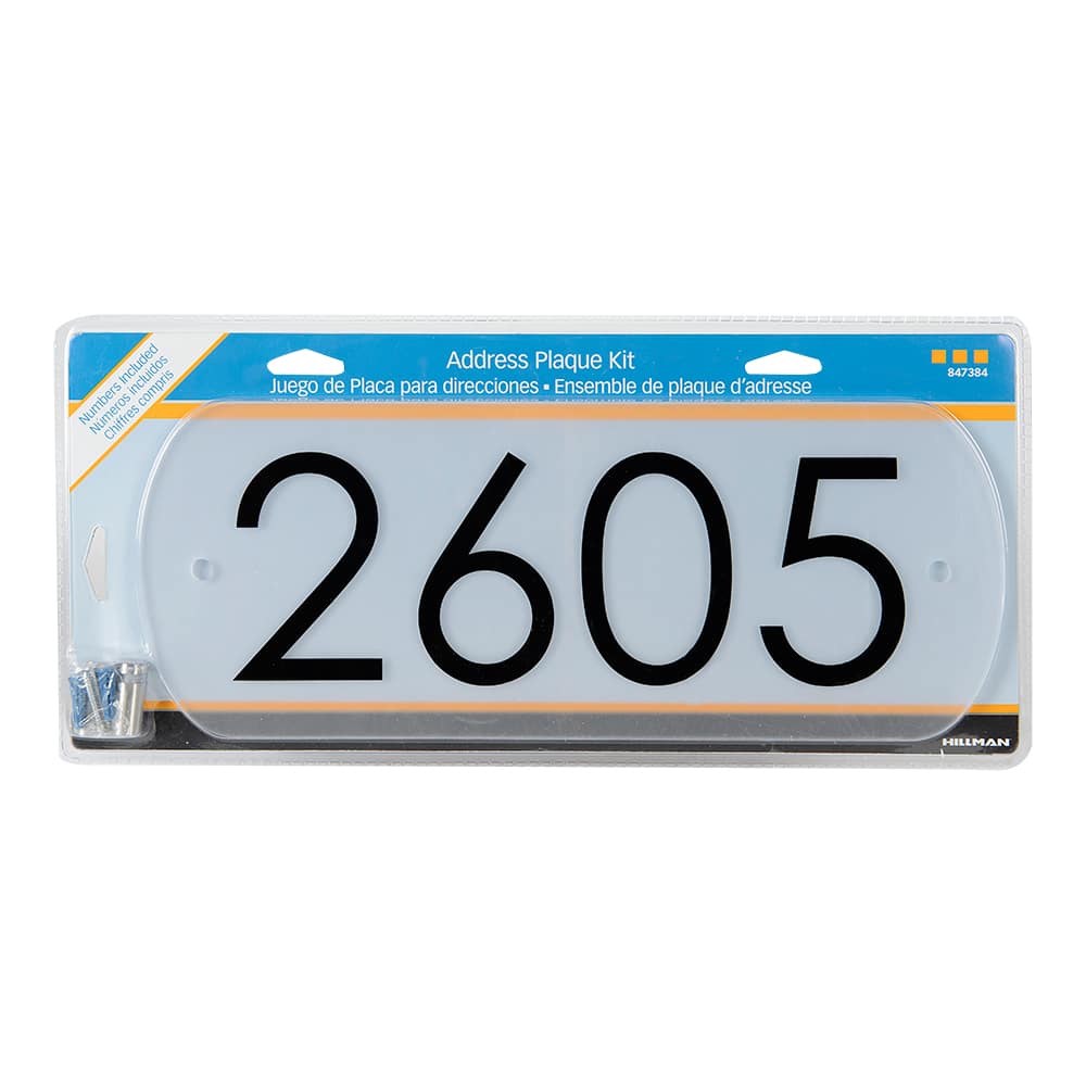 Plaque d'adresse rectangulaire en acrylique givré clair