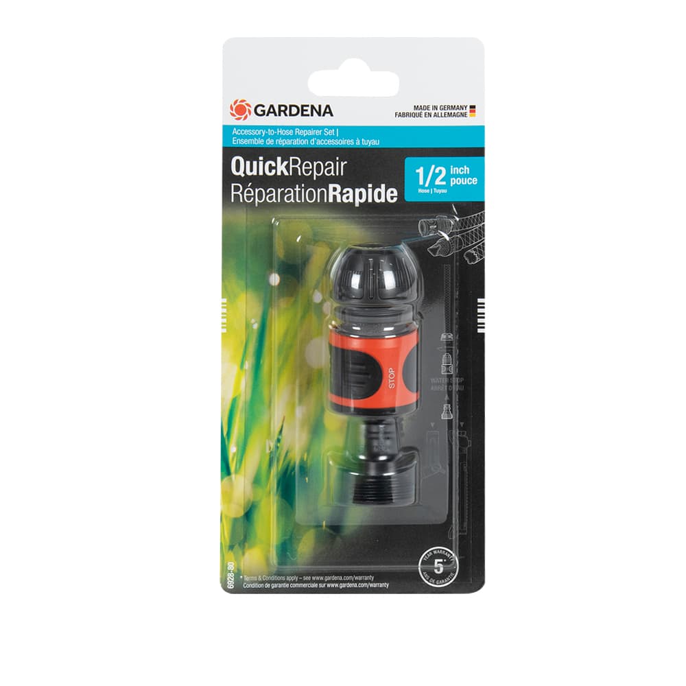 Ensemble de réparation mâle pour tuyau d'arrosage Aquastop 1/2 po GARDENA