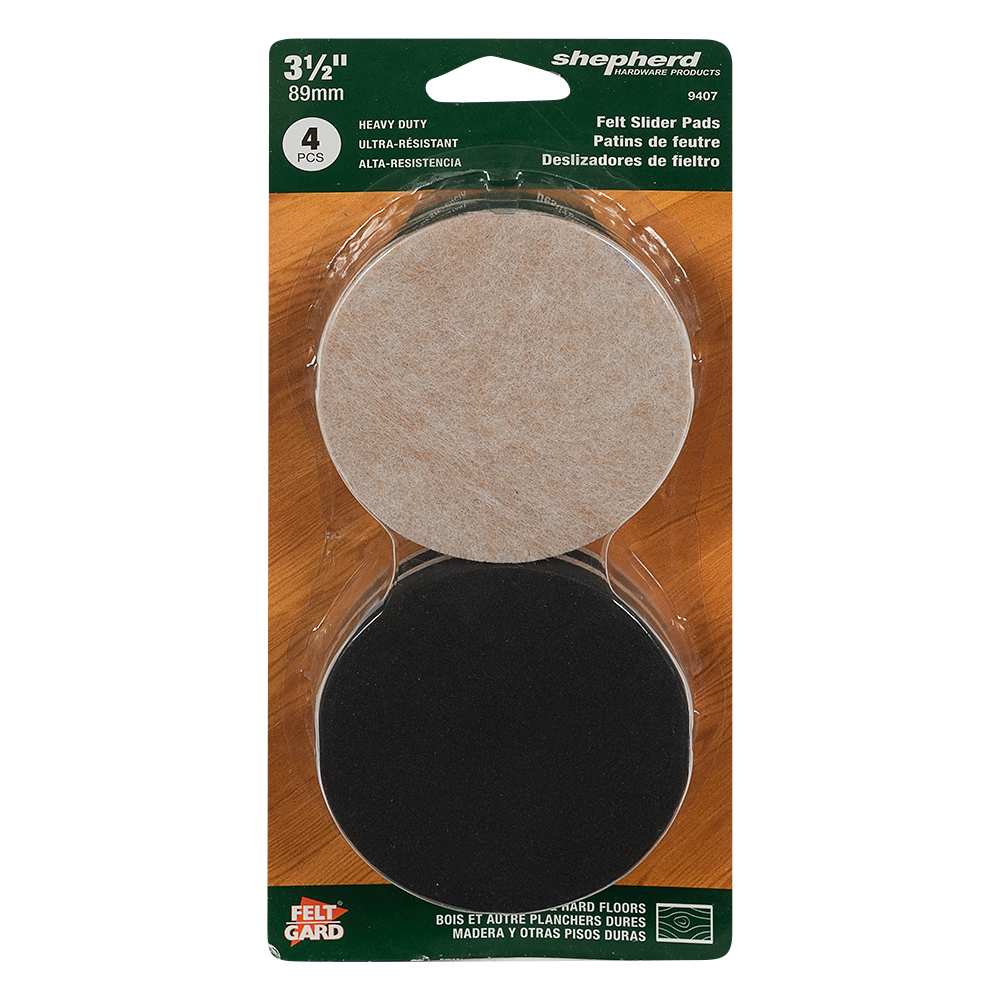 Patins de feutre 3 1/2 po FeltGard Pqt/4