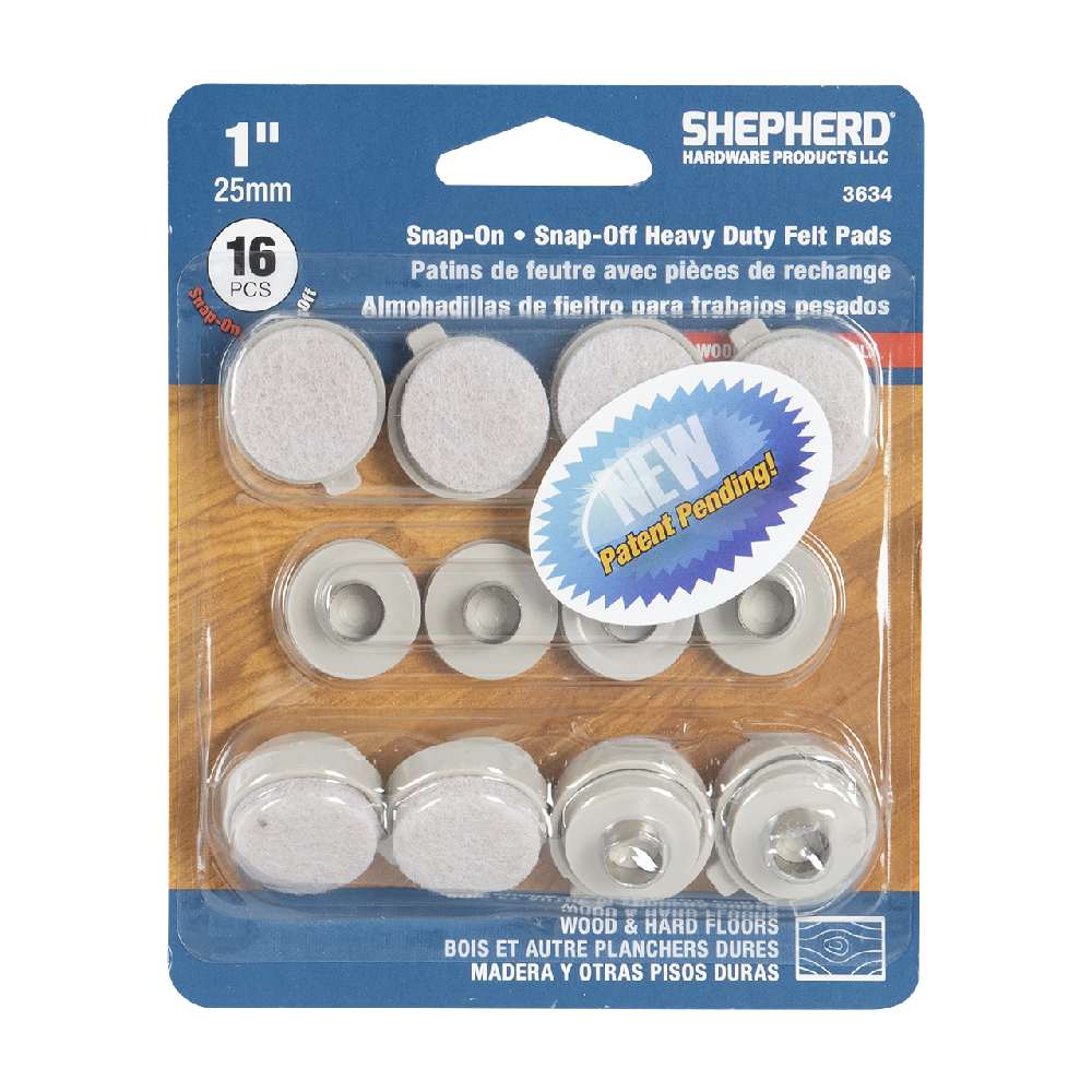 Patins de feutre 1 po FeltGard Pqt/16