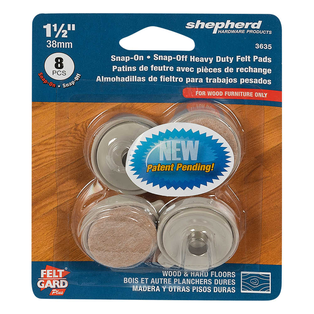 Patins de feutre 1 1/2 po Feltgard Pqt/4