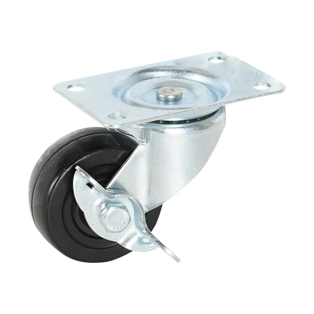 Roulette robuste pivotante/frein en caoutchouc 3&nbsp;po NEKTRA