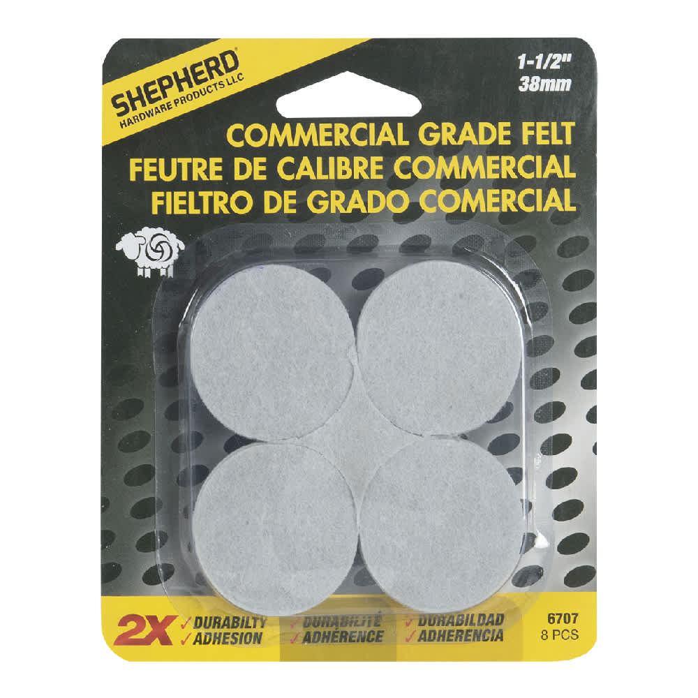 1-1/2 in. Commercial Felt Pads Pkg/8