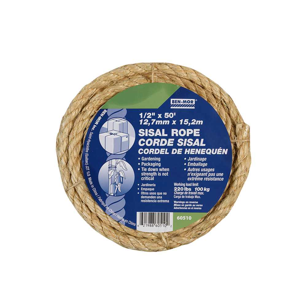 Corde de sisal torsadée 1/2 po x 50 pi