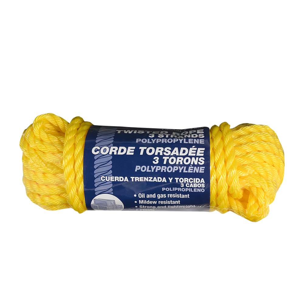 Corde de polypropylène torsadée 1/2 po x 50 pi