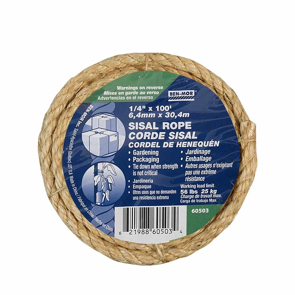 Corde de sisal torsadée 1/4 po x 100&nbsp;pi