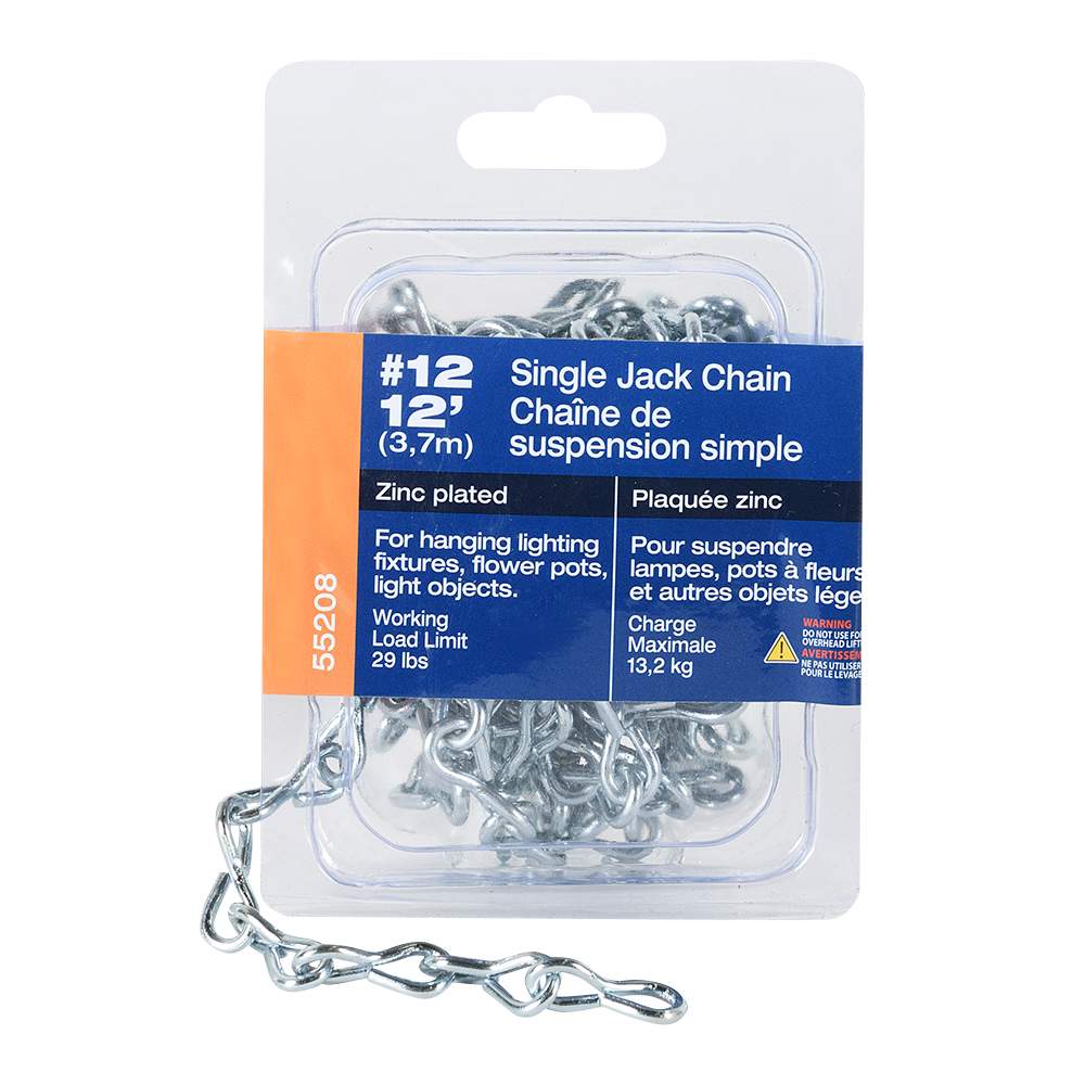 Chaîne de suspension simple Jack n° 12 x 12&nbsp;pi