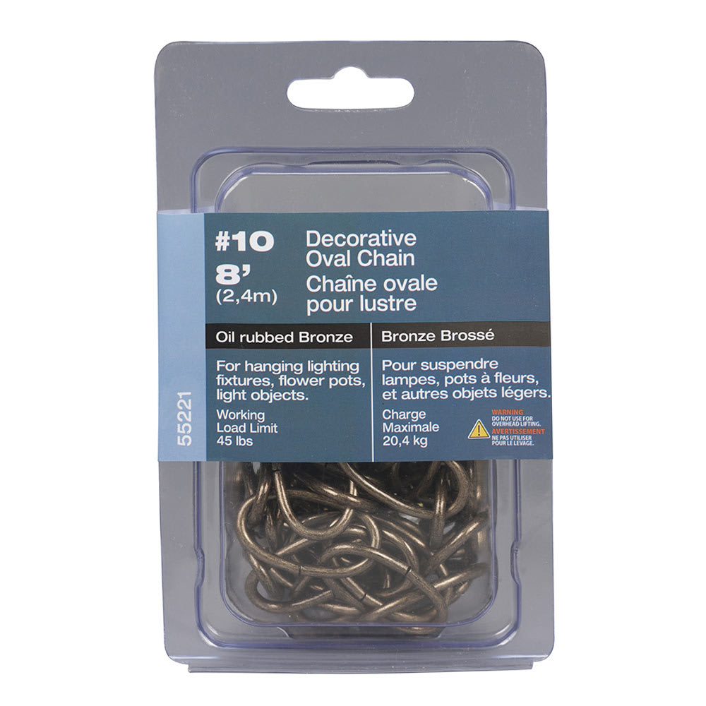 Chaîne ovale pour lustre bronze brossé n° 10 x 8 pi