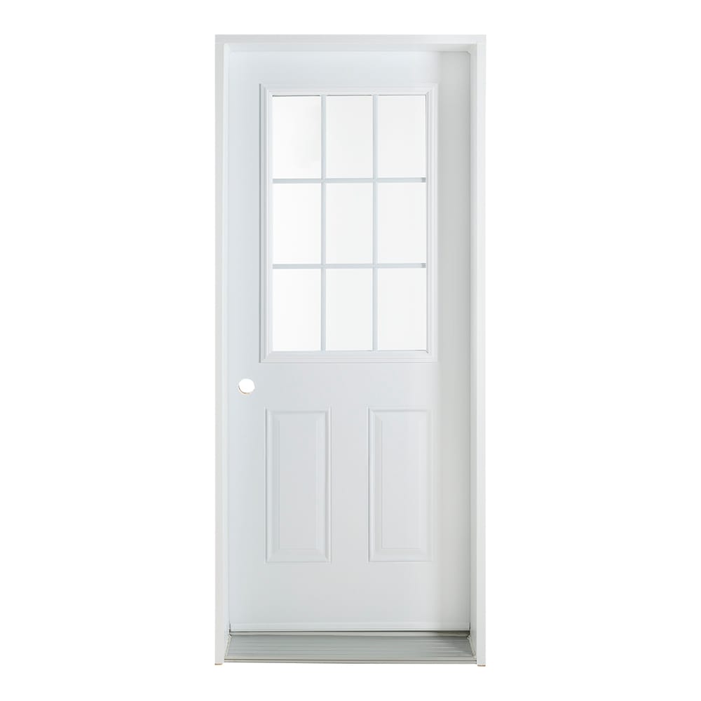 B06 Right Steel Entry Door 34 in White